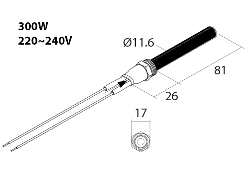 Keramischer Glühzünder PSX-7 Diagramm